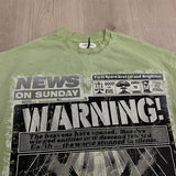 First Row T Shirts Breaking News Warning From Heaven Cropped Tee 2026ss European and American Street Trend Brand