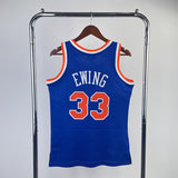 NBA Jerseys MN Fan Edition hot-pressed retro jersey, Knicks 199192 season, blue No. 33, Ewing