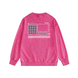 Amiri washed sweatshirt tv channel printing washed and distressed