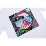 C.e t shirts creative castle pattern round neck pullover short sleeve men and women