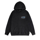 Amiri washed hoodie flame island distressed printing