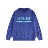 Amiri washed sweatshirt colorful letter horizontal stripsprinting washed and distressed