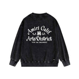 Amiri washed sweatshirt la limited art word printing washed and distressed