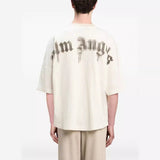 Palm Angels T-Shirts Pigeon Flow Lacquer Letter Foam Short Sleeve T-Shirt