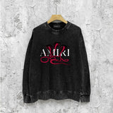 Amiri washed sweatshirt new font cobra print washed old
