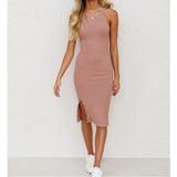 Women Dresses Knitted Slit Dress
