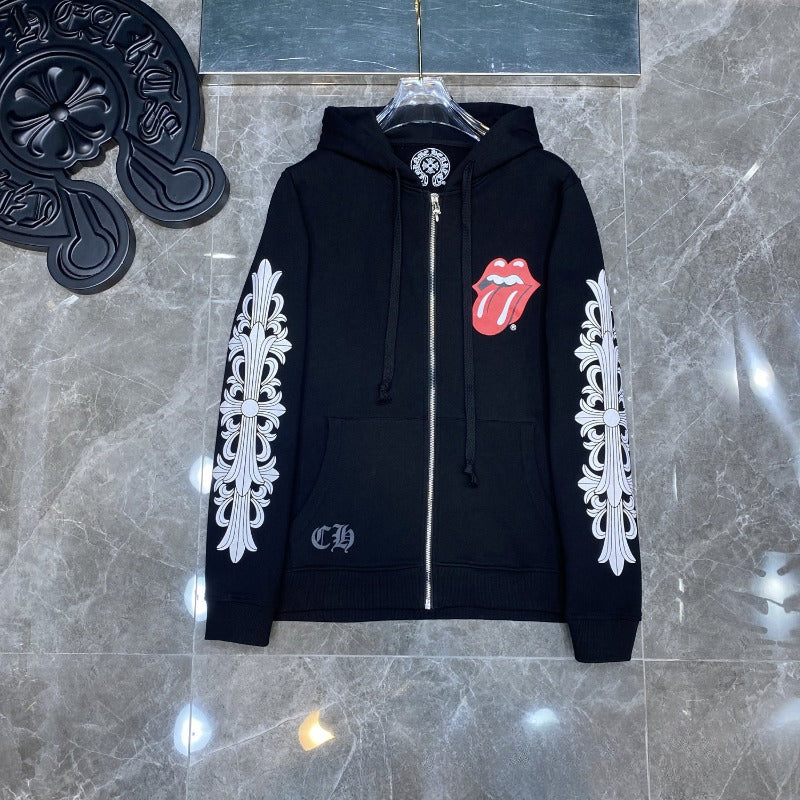 Chh Chrome Hearts Hoodie reel horseshoe arm print zip hooded sweater