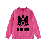 Amiri washed sweatshirt large simple logo printing washed distressed sweatshirt