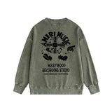 Amiri washed sweatshirt musical note fan printing washed and distressed