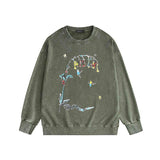 Amiri washed sweatshirt hummingbird printing washed and distressed