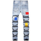 Mens Fashion Jeans Colored patch 8831#