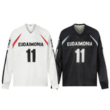 Men's long sleeve shirt - gt retro west coast sports jersey style - hip hop patchwork design