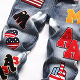 Mens Fashion Jeans MAA Embroidery 896#