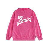 Amiri washed sweatshirt oblique letterprinting washed and distressed