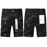 purple brand denim shorts