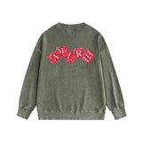 Amiri washed sweatshirt red dice printing washed and distressed