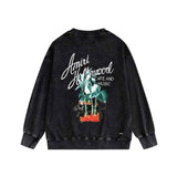 Amiri washed sweatshirt banana panther printing washed and distressed