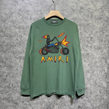Amiri long sleeve shirts motorcycle skull printing