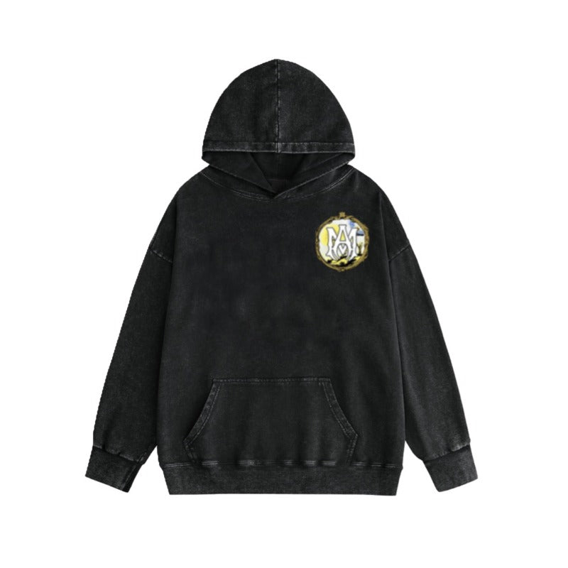 Amiri washed hoodie magic mirror printing