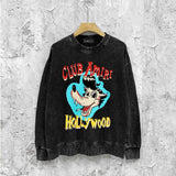 Amiri washed sweatshirt smoke gray wolf printing washed and distressed
