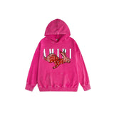Amiri washed hoodie cashew flower rabbit letterprinting