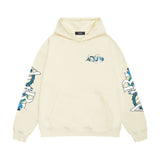 Amiri hoodie with overlapping letter dragon print