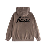 Amiri washed hoodie pure letter distressed printing
