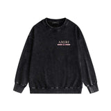 Amiri washed sweatshirt crayon horizontal strip printing washed old