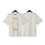 Palm Angels T Shirts Vintage Statue Stream Lacquer Foam Letter Short Sleeve T-Shirt