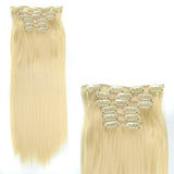 Women's Wigs Hair Extension 6-piece Set Clip Hair Long Straight Hair Women's Chemical Fiber Wig 16 Card Straight Wig