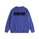 Amiri washed sweatshirt large simple logo printing washed distressed sweatshirt