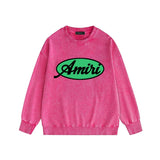 Amiri washed sweatshirt oval letterprinting washed and distressed