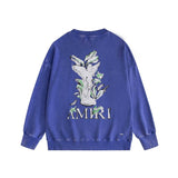 Amiri washed sweatshirt angel printing washed and distressed