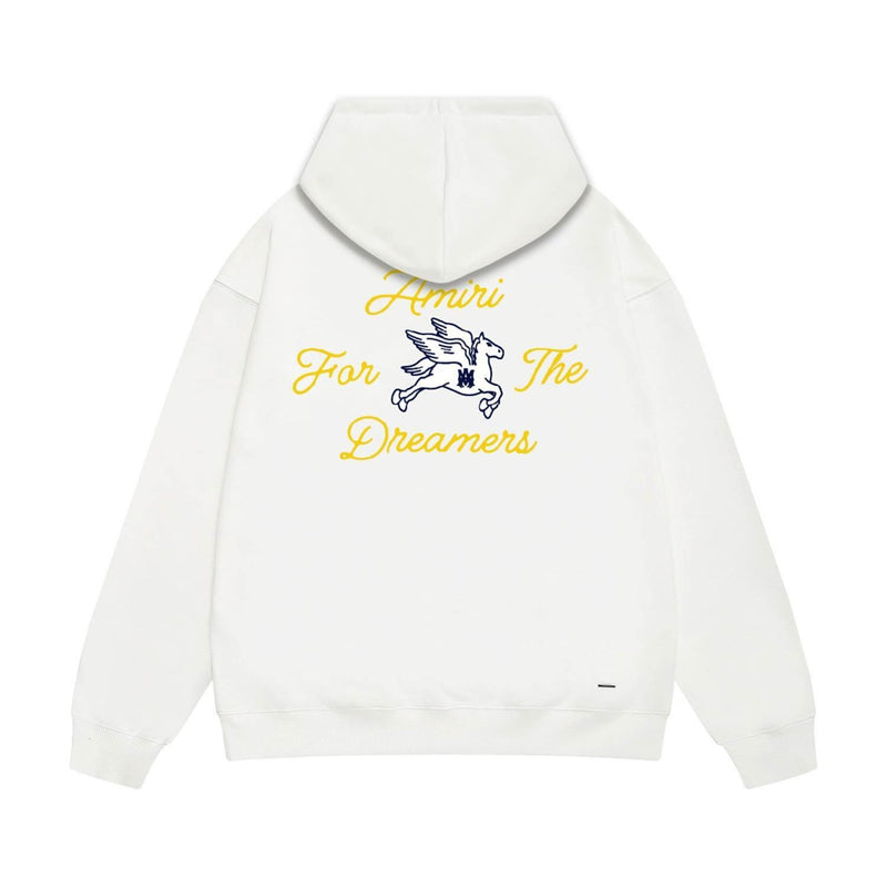 Amiri hoodie yellow letter pegasus print