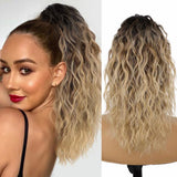 Women's Wigs High Temperature Silk Water Ripple Long Curly Hair Ponytail Hair Extensions Ponytail