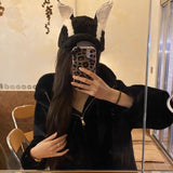 New doberman dog ear baseball cap plush thickened duckbill hat versatile style