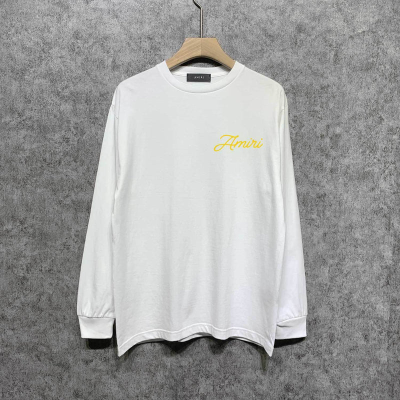 Amiri long sleeve shirts yellow letter pegasus printing
