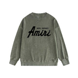 Amiri washed sweatshirt pure letter printing washed and distressed