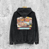 Amiri washed hoodie lake view oil painting distressed printing