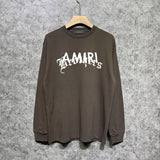 Amiri long sleeve shirts letter cross printing