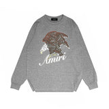 Amiri long sleeve shirts brown eagle printing