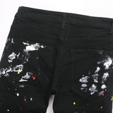 Mens Fashion Jeans White graffiti S8286#