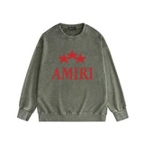 Amiri washed sweatshirt red pentagram print washed old