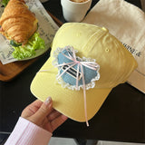 Y2k hot girl hat heavy industry stereo heart lace peaked cap patch sun visor baseball cap