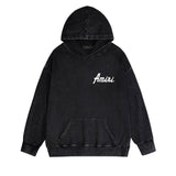 Amiri washed hoodie pure letter distressed printing
