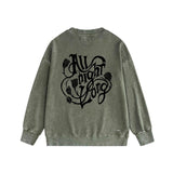 Amiri washed sweatshirt morning glory printing washed and distressed