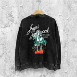 Amiri washed sweatshirt banana panther printing washed and distressed
