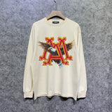 Amiri long sleeve shirts oil painting flying eagle printing