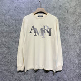 Amiri long sleeve shirts gray gradient letterprinting