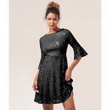 Women Party Dress Sequined Vintage Dignified Dress (Ss0416)